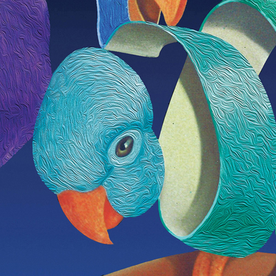Print, 'Parakeets' (limited edition) - Limited Edition Surrealist Parakeet Print from Brazil