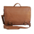 Leather laptop bag, 'Universal in Spice' (double) - Spice Brown Leather Laptop Bag from Brazil (Double)