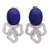 Lapis lazuli drop earrings, 'Abstract Petals' - Abstract Lapis Lazuli and Sterling Silver Drop Earrings