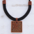 Ceramic pendant necklace, 'Triangle Labyrinth' - Triangle Pattern Ceramic Pendant Necklace from Brazil (image 2b) thumbail