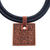 Ceramic pendant necklace, 'Labyrinth Squares' - Labyrinth Motif Ceramic Pendant Necklace from Brazil (image 2d) thumbail