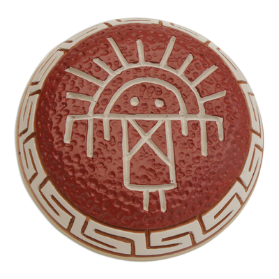 Keramischer dekorativer Krug, 'Marajoara Corona'. - Von Marajoara inspirierter Keramik-Dekorkrug aus Brasilien