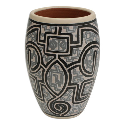 Marajoara Ceramic Decorative Vase from Brazil (8.5 in.)