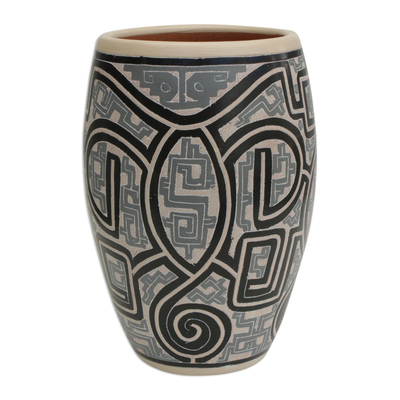 Marajoara Style' NOVICA Archaeological Ceramic Vase Earthtone 