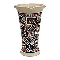 Ceramic decorative vase, Intricate Marajoara