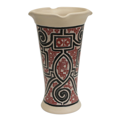 Marajoara-Inspired Ceramic Decorative Vase from Brazil
