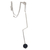 Agate pendant necklace, 'Dark Lightning' - Black Agate Lightning Bolt Pendant Necklace from Brazil