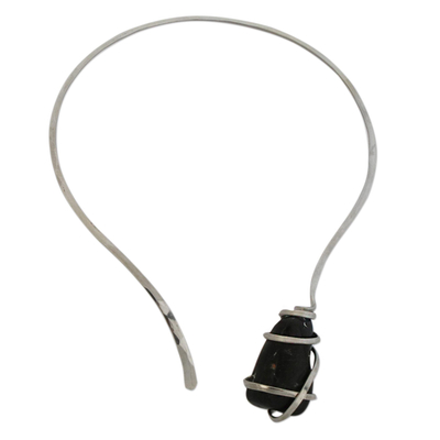 Black Onyx Collar Pendant Necklace from Brazil