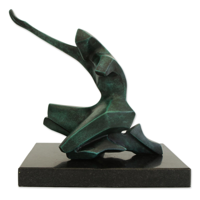 Escultura de bronce - Escultura de bronce de bellas artes de una figura arrodillada de Brasil