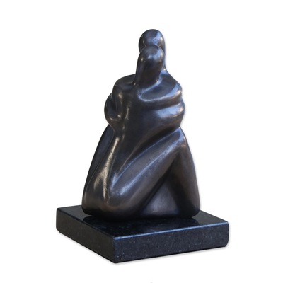 Bronze sculpture, 'Complicity' - Romantic Bronze Fine Art Sculpture from Brazil