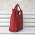 Leather handbag, 'Crimson Fashion' - Crimson Leather Handbag with Coin Purse from Brazil (image 2b) thumbail