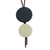 Art glass and leather pendant necklace, 'Blue Eclipse' - Blue Art Glass and Leather Pendant Necklace from Brazil (image 2d) thumbail