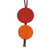 Art glass and leather pendant necklace, 'Red Eclipse' - Red Glass and Leather Pendant Necklace from Brazil (image 2d) thumbail
