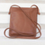 Leather sling, 'Modern Essentials in Chestnut' - Chestnut Brown Leather Brass Accent Rectangular Shoulder Bag