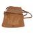 Leather sling, 'Modern Essentials in Chestnut' - Chestnut Brown Leather Brass Accent Rectangular Shoulder Bag