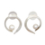 Cultured pearl drop earrings, 'Swirl Glow' - Modern Cultured Pearl Drop Earrings Crafted in Brazil (image 2a) thumbail
