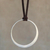 Silver pendant necklace, 'Modern Ouroboros' - Modern Circular Silver Pendant Necklace from Brazil