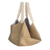 Cotton tote, 'Four Points' - Golden Brown Cotton Tote with Macrame Straps from Brazil