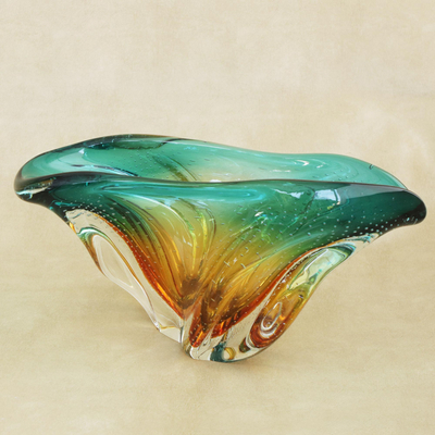 Art glass decorative bowl, Fascinating Splash