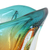 Art glass decorative bowl, 'Fascinating Splash' - Art Glass Decorative Bowl in Amber and Blue from Brazil (image 2d) thumbail
