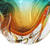 Art glass decorative bowl, 'Fascinating Splash' - Art Glass Decorative Bowl in Amber and Blue from Brazil (image 2f) thumbail
