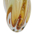Art glass vase, 'Fascinating Wave' - Blue and Brown Art Glass Vase Crafted in Brazil (image 2c) thumbail