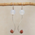 Agate and sunstone dangle earrings, 'Music Within' - Agate and Sunstone Bead Dangle Earrings from Brazil