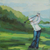 'Golfer I' - Impressionist Painting of a Golfer in White from Brazil thumbail