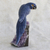 Quartz and amethyst gemstone sculpture, 'Blue Macaw' - Blue Quartz and Amethyst Gemstone Macaw Sculpture