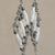 Recycled paper and hematite dangle earrings, 'Tribal Links in White' - Recycled Paper and Hematite Dangle Earrings in White (image 2c) thumbail