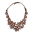 Leather collar necklace, 'Brazilian Foliage in Chestnut' - Leaf Motif Leather Collar Necklace in Chestnut from Brazil (image 2a) thumbail