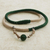 Halskette mit Anhänger aus Achat und Zuchtperle - Halskette mit Anhänger aus grünem Achat und goldenen Zuchtperlen