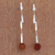 Agate drop earrings, 'Red-Orange Cloud' - Red-Orange Agate and Sterling Silver Drop Earrings (image 2) thumbail