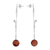 Agate drop earrings, 'Red-Orange Cloud' - Red-Orange Agate and Sterling Silver Drop Earrings thumbail