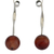Agate drop earrings, 'Red-Orange Cloud' - Red-Orange Agate and Sterling Silver Drop Earrings