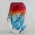 Art glass vase, 'Blue and Red Twist' - Blue and Red Handblown Art Glass Vase from Brazil thumbail