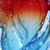 Florero de vidrio artístico - Jarrón artístico de vidrio soplado a mano en azul y rojo de Brasil