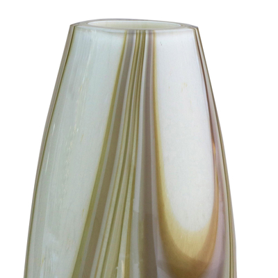 Art glass vase, 'Murano Layers' - Murano-Style Art Glass Vase in Brown from Brazil