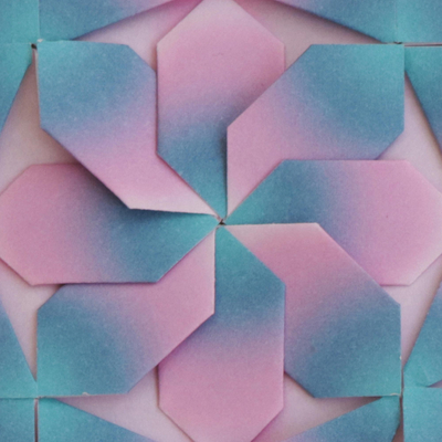 Paper wall art, 'Cotton Candy Geometry' - Geometric Origami Paper Wall Art from Brazil