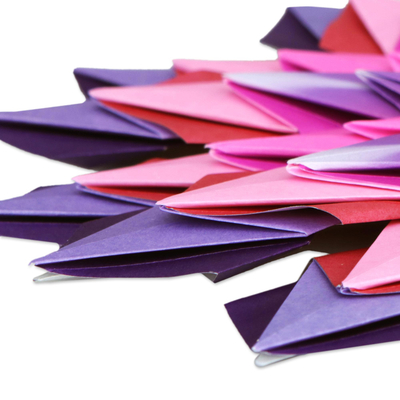 arte de la pared de papel - Arte de pared de mandala de papel de origami morado de Brasil