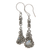 Rose quartz dangle earrings, 'Gemstone Cradle' - Rose Quartz and Stainless Steel Dangle Earrings from Brazil
