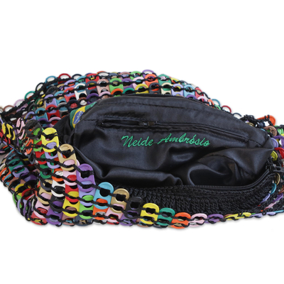 Recycled aluminum pop-top shoulder bag, 'Eco Rainbow' - Multicolored Recycled Aluminum Pop-Top Shoulder Bag