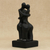 Resin sculpture, 'The Hot Kiss' - Romantic Fine Art Resin Sculpture in Black from Brazil