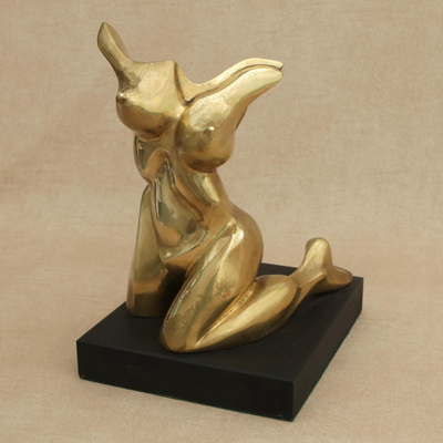 Bronze sculpture, 'Seduction II' - Fine Art Bronze Nude Sculpture of a Woman's Body from Brazil