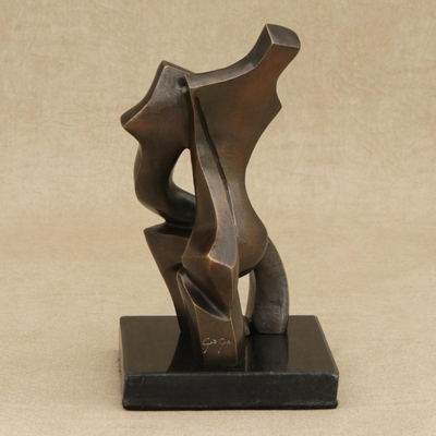 Bronze sculpture, 'Comfort III' - Signed Fine Art Abstract Sculpture from Brazil
