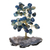 Achat-Edelsteinbaum, 'Cool Leaves - Blauer Achat-Edelsteinbaum auf Amethystbasis aus Brasilien