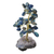 Achat-Edelsteinbaum, 'Cool Leaves - Blauer Achat-Edelsteinbaum auf Amethystbasis aus Brasilien
