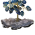 Árbol de piedras preciosas de ágata, 'Cool Calm' - Árbol de piedras preciosas de ágata azul con base de amatista de Brasil