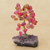 Agate gemstone tree, 'Cute Leaves' - Pink Agate Gemstone Tree with an Amethyst Base from Brazil (image 2b) thumbail