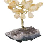 Citrine gemstone tree, 'Sunny Citrine' - Citrine Gemstone Tree with an Amethyst Base from Brazil